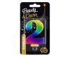Nummer Galaxy Bunte Zahl 2 Kerze, Geburtstagskerze