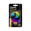Nummer Galaxy Bunte Zahl 2 Kerze, Geburtstagskerze