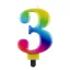 Nummer Galaxy Bunte Nummer 3 Kerze, Geburtstagskerze