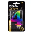 Nummer Galaxy Bunte Zahl 4 Kuchkerze