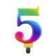 Nummer Galaxy Bunte Geburtstagskerze Nummer 5