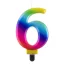 Nummer Galaxy Bunte Nummer 6 Kerze, Tortenkerze