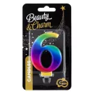 Nummer Galaxy Bunte Nummer 6 Kerze, Tortenkerze