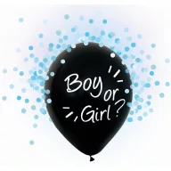   Party Boy or Girl, Mit blauem Konfetti gefüllter Ballon, 4 Stück 12 Zoll (30 cm)