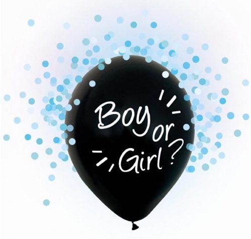 Boy or Girl, Blau Konfettigefüllter Ballon, Luftballon 4 Stück 12 Zoll (30 cm)