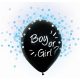 Party Boy or Girl, Mit blauem Konfetti gefüllter Ballon, 4 Stück 12 Zoll (30 cm)