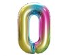 Nummer Rainbow Regenbogen Zahl 0 Folienballon 85 cm