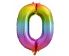 Nummer Rainbow Regenbogen Zahl 0 Folienballon 85 cm