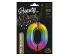 Nummer Rainbow Regenbogen Zahl 0 Folienballon 85 cm