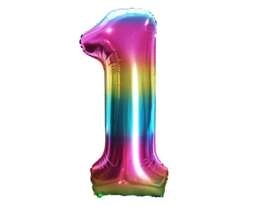 Regenbogen Rainbow Nummer 1 Folienballon 85 cm