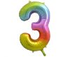 Regenbogen Rainbow Nummer 3 Folienballon 85 cm