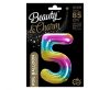 Nummer Rainbow Regenbogen Zahl 5 Folienballon 85 cm