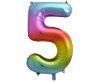 Nummer Rainbow Regenbogen Zahl 5 Folienballon 85 cm