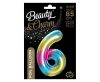 Nummer Rainbow Regenbogen Zahl 6 Folienballon 85 cm
