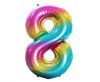 Nummer Rainbow Regenbogen Nummer 8 Folienballon 85 cm