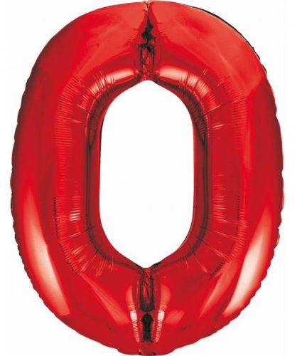 Rot 0 Red Nummer Folienballon 85 cm