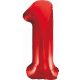 Rot 1 Red Nummer Folienballon 85 cm