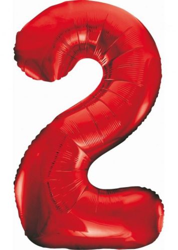 Rot 2 Red Nummer Folienballon 85 cm