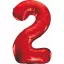 Nummer Red Rote Nummer 2 Folienballon 85 cm