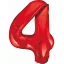 Nummer Red Rote Nummer 4 Folienballon 85 cm
