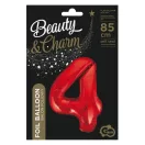 Nummer Red Rote Nummer 4 Folienballon 85 cm