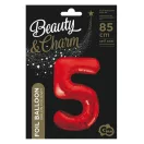 Nummer Red Rote Nummer 5 Folienballon 85 cm