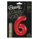 Nummer Red Rote Zahl 6 Folienballon 85 cm