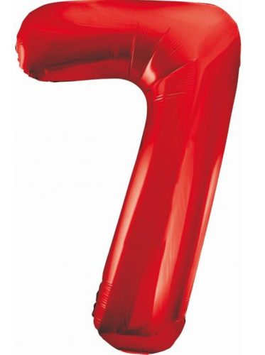 Rot 7 Red Nummer Folienballon 85 cm