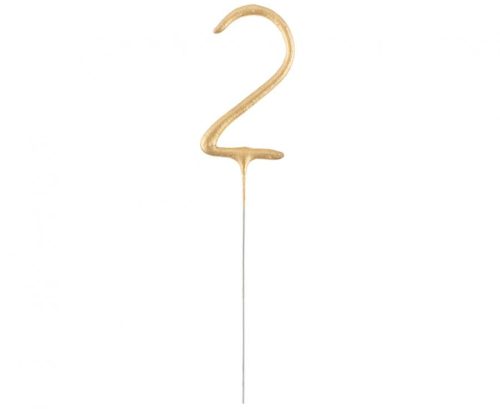 Nummer Gold Goldene Nummer 2 Wunderkerze 17 cm