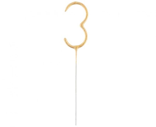 Nummer Gold Goldene Zahl 3 Wunderkerze 17 cm
