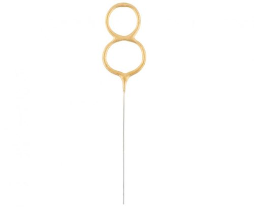Nummer Gold Goldene 8er Wunderkerze 17 cm
