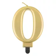 Nummer Metallic Goldene 0-Nummernkerze, Tortenkerze