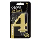 Nummer Metallic Goldene Nummer 4 Kerze, Tortenkerze