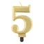 Nummer Metallic Goldene Nummer 5 Kerze, Tortenkerze