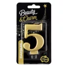 Nummer Metallic Goldene Nummer 5 Kerze, Tortenkerze