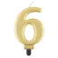 Nummer Metallic Goldene Nummer 6 Kerze, Tortenkerze