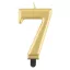 Nummer Metallic Goldene Zahlenkerze Nummer 7, Tortenkerze