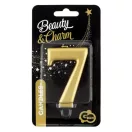 Nummer Metallic Goldene Zahlenkerze Nummer 7, Tortenkerze