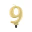 Nummer Metallic Goldene Zahl 9 Geburtstagskerze
