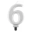 Nummer Metallic Silberne Geburtstagskerze Nummer 6