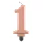 Nummer Metallic Rose Gold Nummer 1 Kerze, Tortenkerze