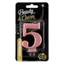 Nummer Metallic Rosegoldene Nummer 5 Kerze, Geburtstagskerze