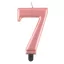 Nummer Metallic Rose Gold Zahlkerze 7, Tortenkerze