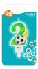 Fußball Ball 2er Zahlenkerze, Tortenkerze