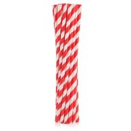 Farbe Red Stripes Rote Flexible Papierstrohhalm 12er Pack