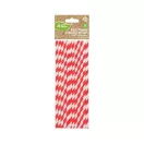 Farbe Red Stripes Rote Flexible Papierstrohhalm 12er Pack