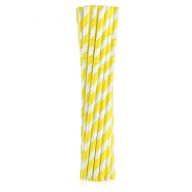 Farbe Yellow Stripes Gelbe Flexible Papierstrohhalme 12 Stk