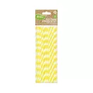 Farbe Yellow Stripes Gelbe Flexible Papierstrohhalme 12 Stk