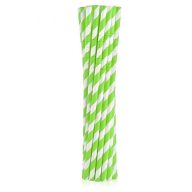 Farbe Green Stripes 12 Stk Grün Flexible Papierstrohhalme