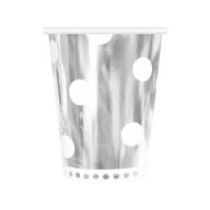 Farbe B&C Polka Dots Silver Silber Pappbecher 6 Stk. 266 ml